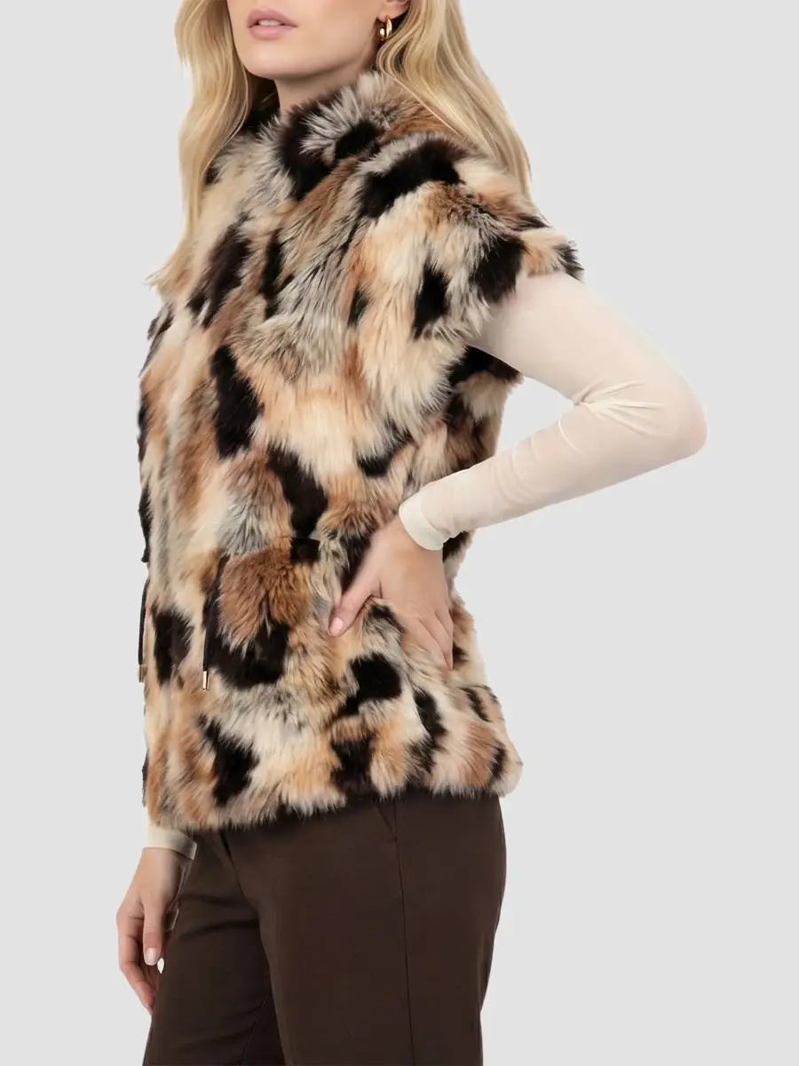 Lyla Grant Women's Faux Fur Fox Reversible Hooded Vest | Thumbnail 4 Lyla Grant Women's Faux Fur Fox Reversible Hooded Vest | Thumbnail 4