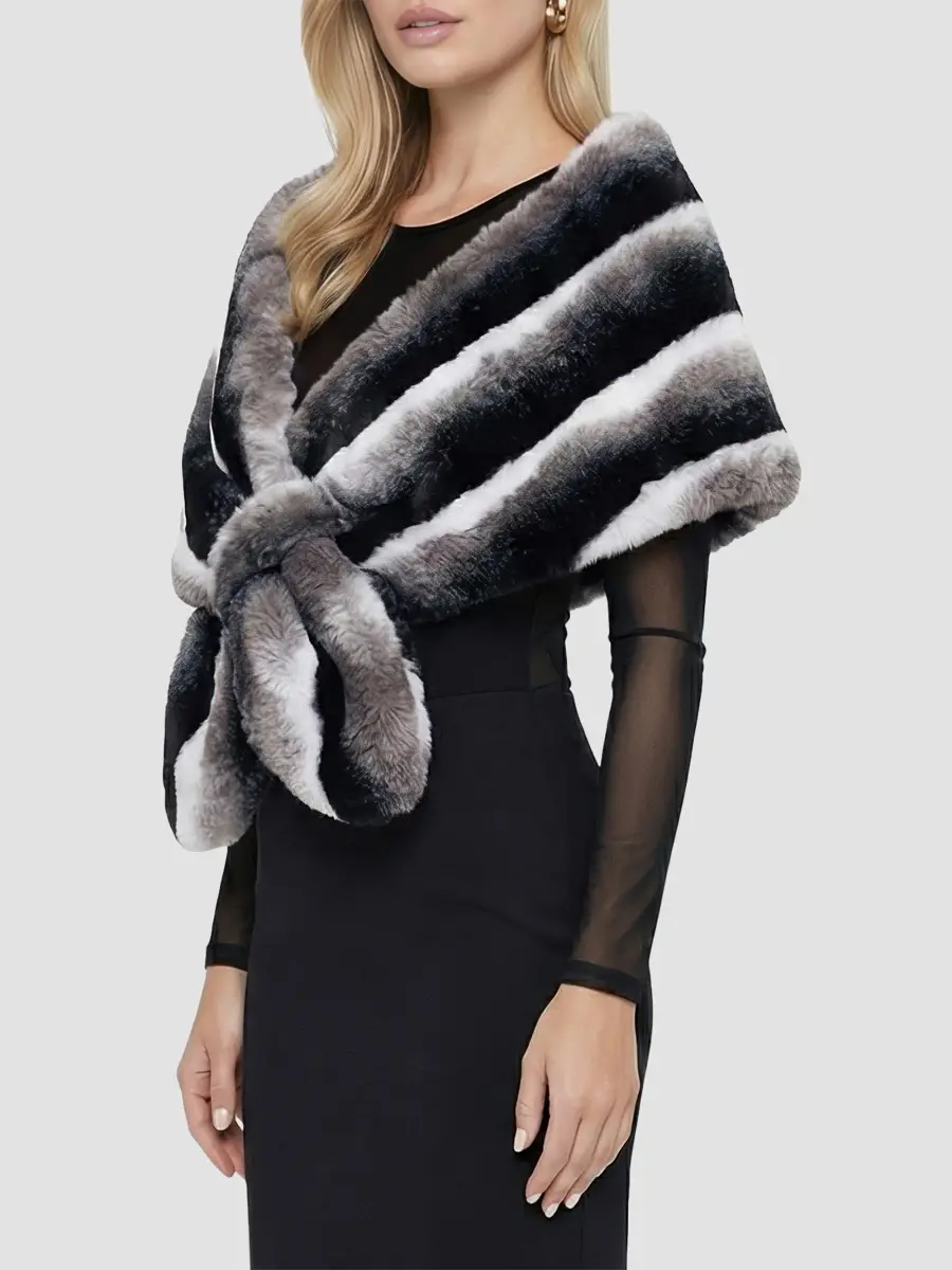 Lyla Grant Women's Fluffy Chinchilla Stole | Thumbnail 4 Lyla Grant Women's Fluffy Chinchilla Stole | Thumbnail 4