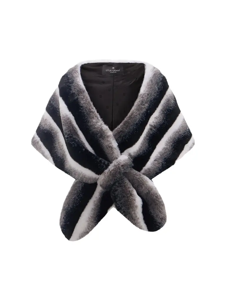 Lyla Grant Women's Fluffy Chinchilla Stole