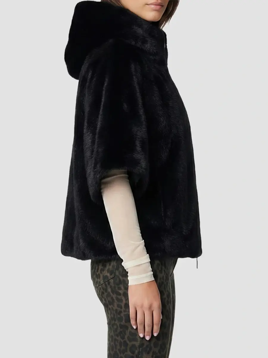 Lyla Grant Women's Faux Fur Mink Coat, Hood | Thumbnail 4 Lyla Grant Women's Faux Fur Mink Coat, Hood | Thumbnail 4