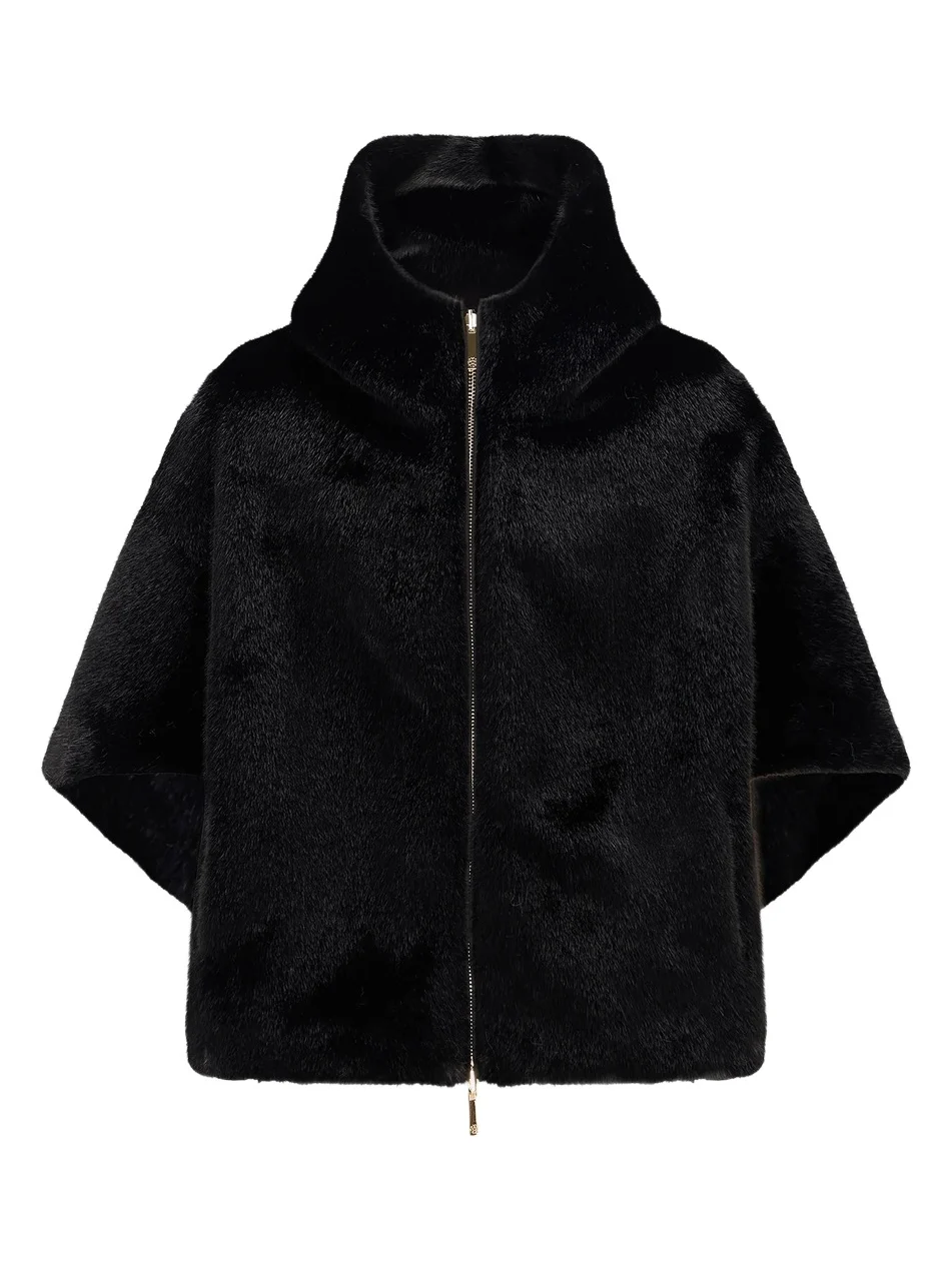 Women's Faux Fur Mink Coat, Hood Women's Faux Fur Mink Coat, Hood