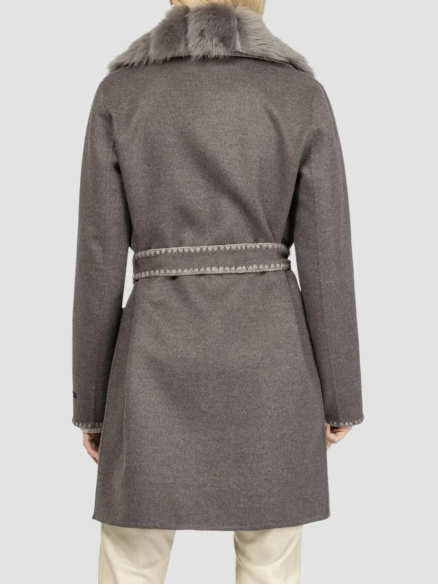 Gorski Women's Cashmere and Wool Stroller with Shearling Lamb Collar | Thumbnail 5 Gorski Women's Cashmere and Wool Stroller with Shearling Lamb Collar | Thumbnail 5