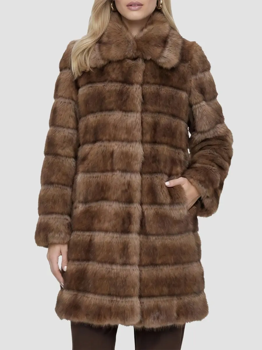 Lyla Grant Women's Faux Fur Sable Short Coat | Thumbnail 3 Lyla Grant Women's Faux Fur Sable Short Coat | Thumbnail 3