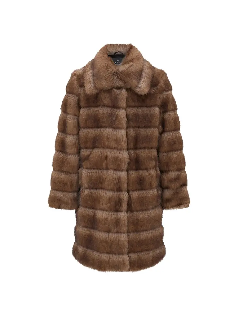 Lyla Grant Women's Faux Fur Sable Short Coat