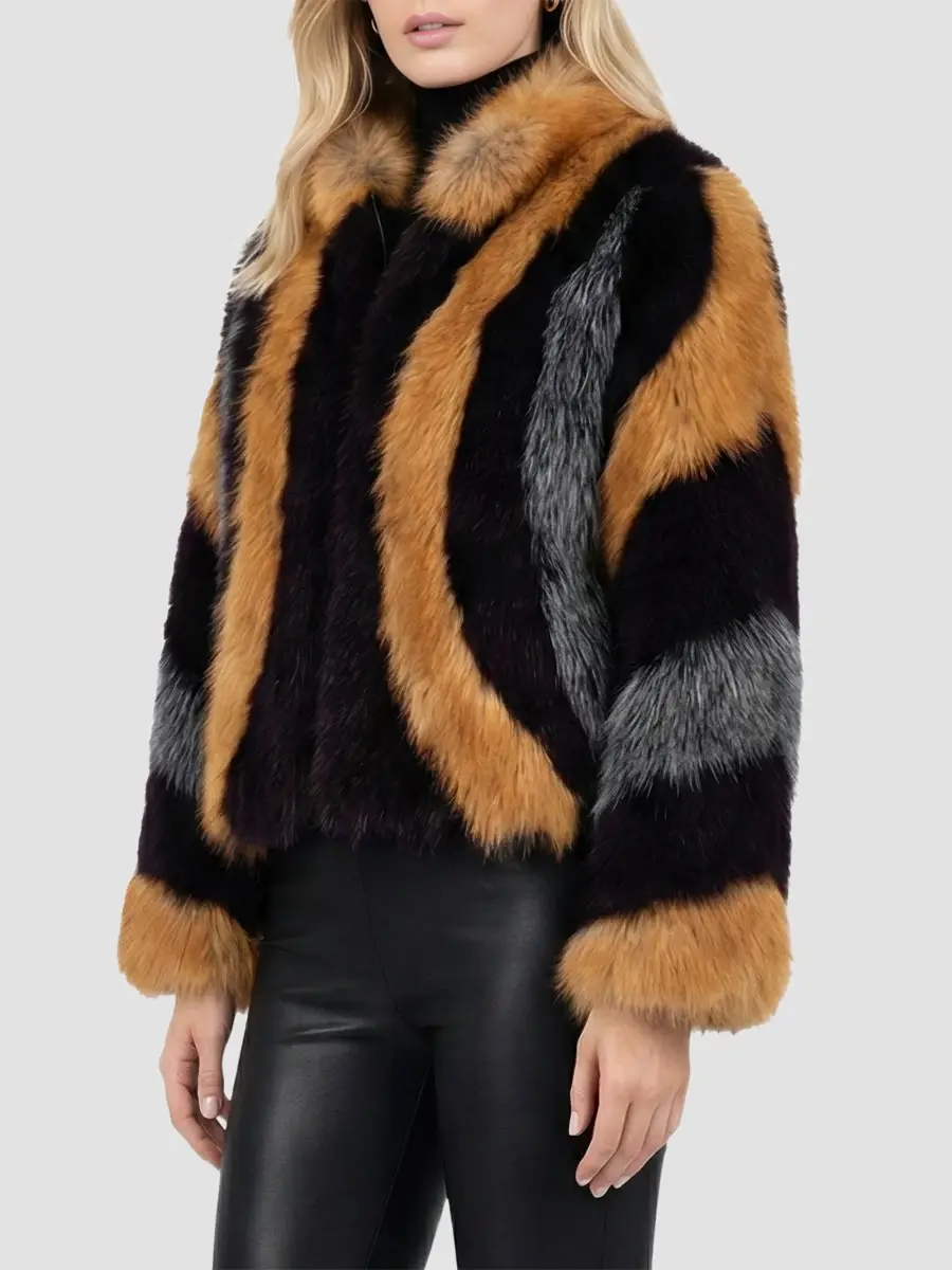 Lyla Grant Women's Faux Fur Fox Coat | Thumbnail 4 Lyla Grant Women's Faux Fur Fox Coat | Thumbnail 4