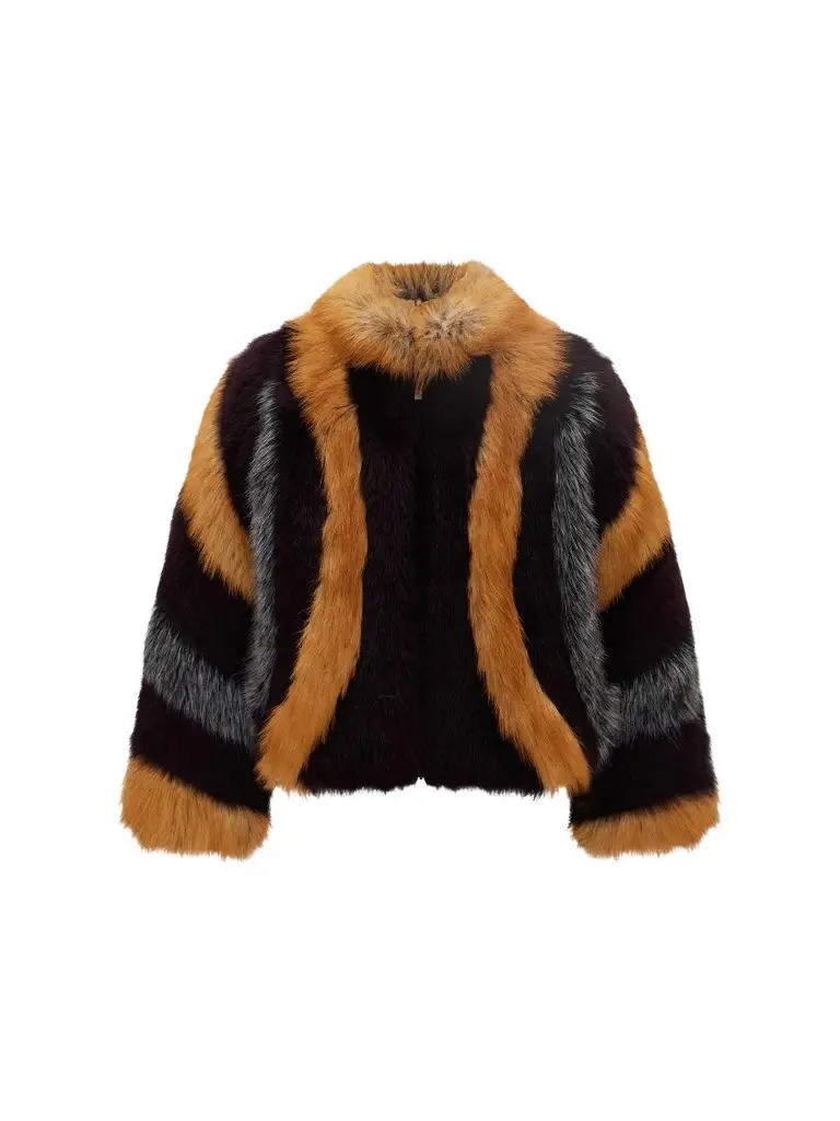 Lyla Grant Women's Faux Fur Fox Coat