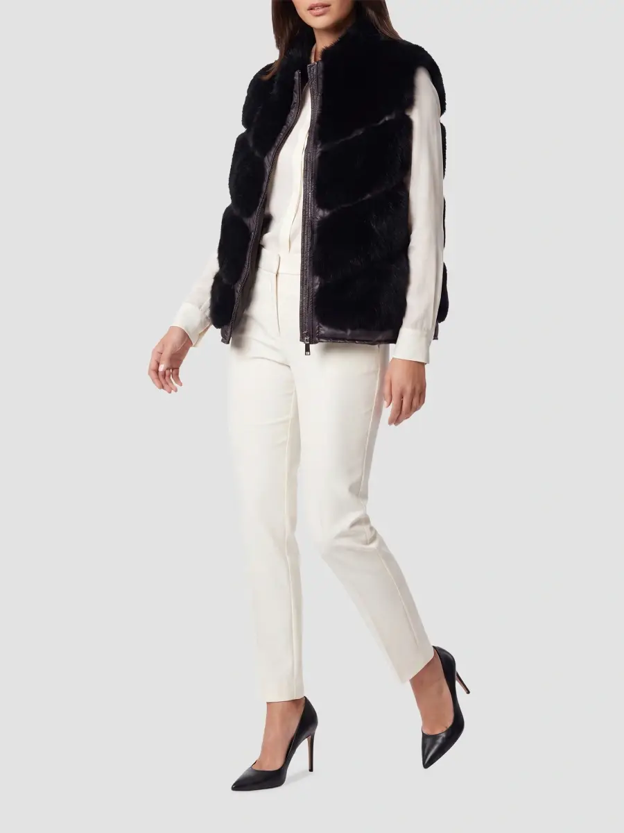 Lyla Grant Women's Faux Fur Silver Fox Vest | Thumbnail 2 Lyla Grant Women's Faux Fur Silver Fox Vest | Thumbnail 2
