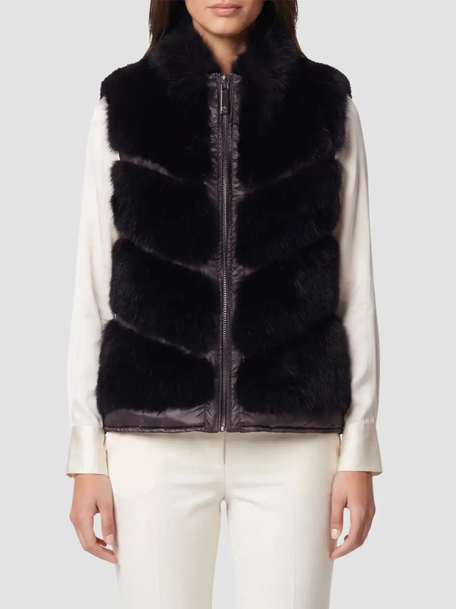 Lyla Grant Women's Faux Fur Silver Fox Vest | Thumbnail 3 Lyla Grant Women's Faux Fur Silver Fox Vest | Thumbnail 3