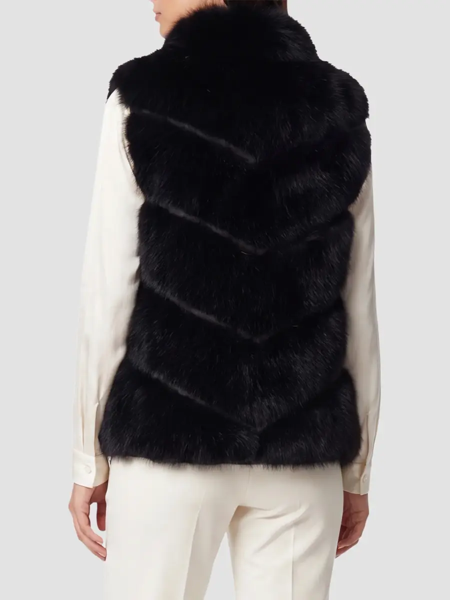 Lyla Grant Women's Faux Fur Silver Fox Vest | Thumbnail 5 Lyla Grant Women's Faux Fur Silver Fox Vest | Thumbnail 5