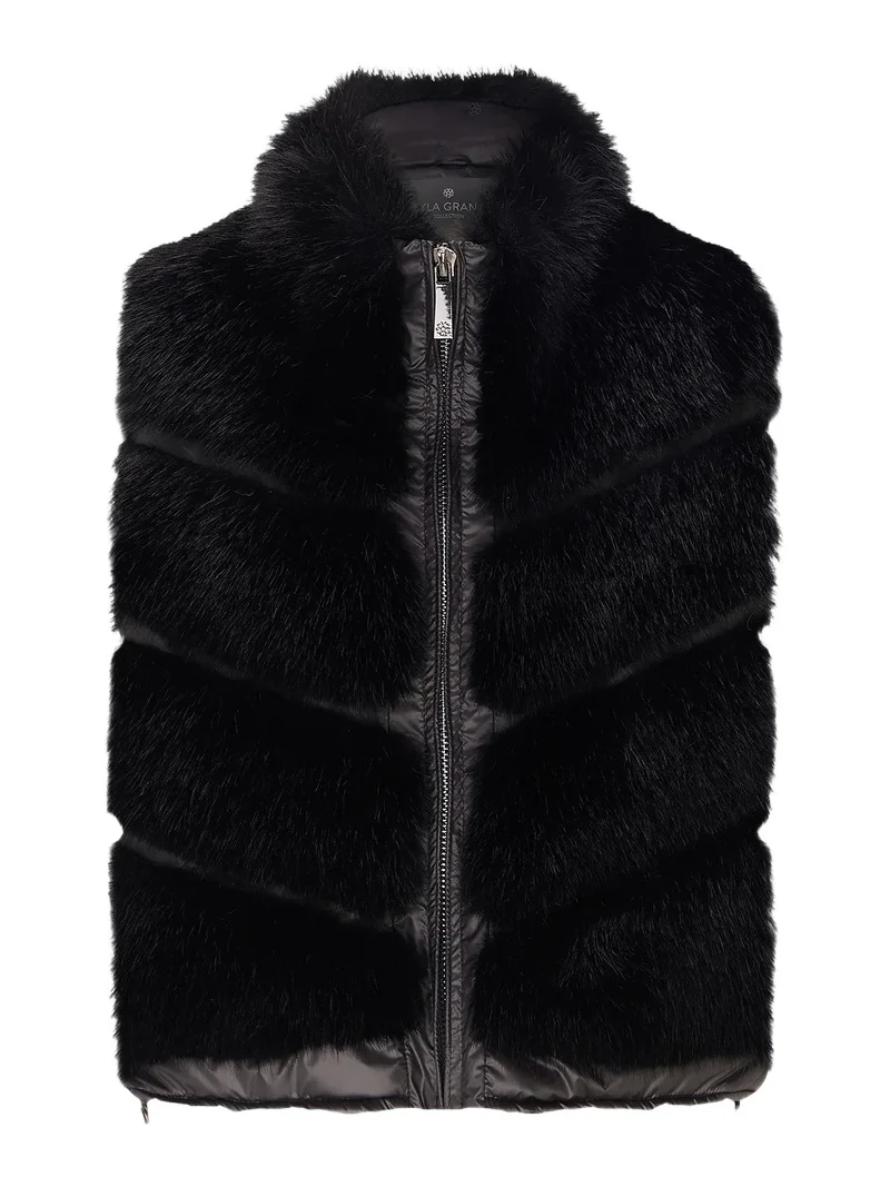 Lyla Grant Women's Faux Fur Silver Fox Vest