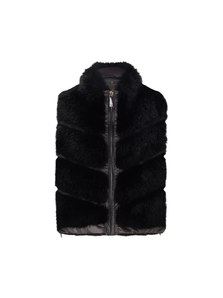 Lyla Grant Women's Faux Fur Silver Fox Vest