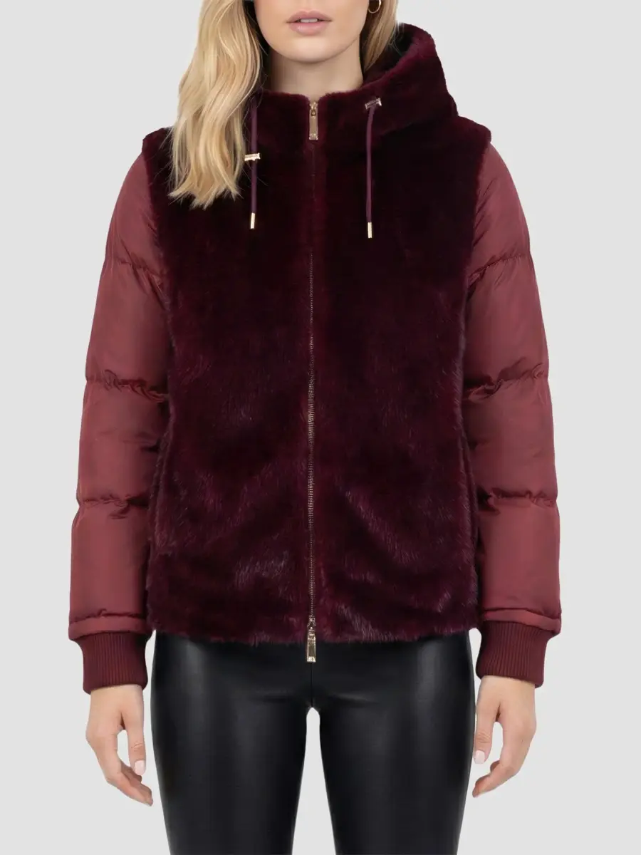 Lyla Grant Women's Faux Fur Mink Quilted Coat | Thumbnail 3 Lyla Grant Women's Faux Fur Mink Quilted Coat | Thumbnail 3
