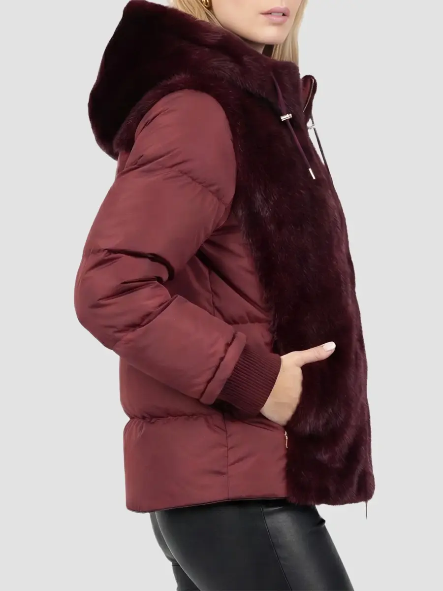 Lyla Grant Women's Faux Fur Mink Quilted Coat | Thumbnail 4 Lyla Grant Women's Faux Fur Mink Quilted Coat | Thumbnail 4