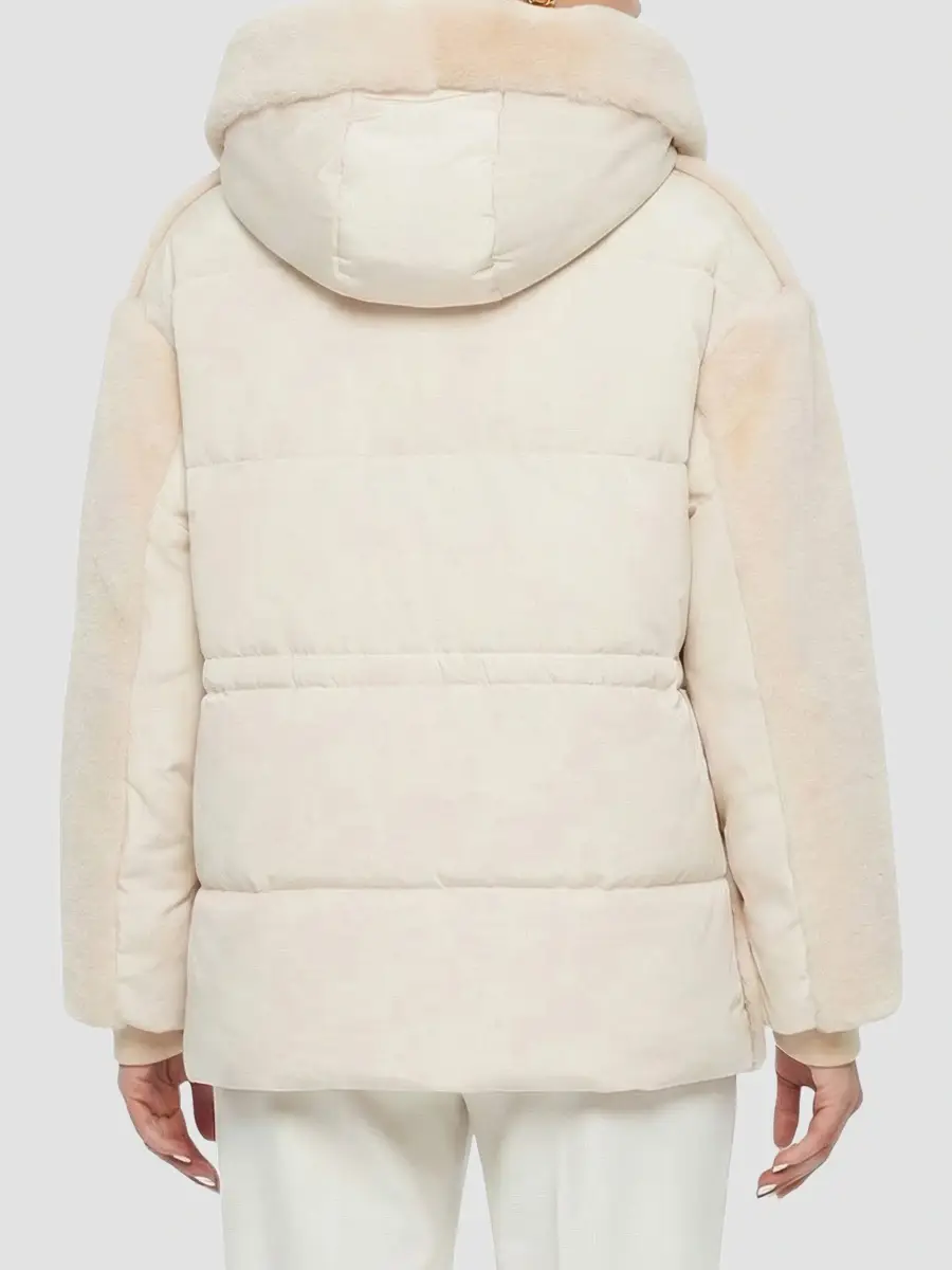 Gorski Women's Select Shearling Lamb Jacket with Hood - Ivory | Thumbnail 5 Gorski Women's Select Shearling Lamb Jacket with Hood - Ivory | Thumbnail 5