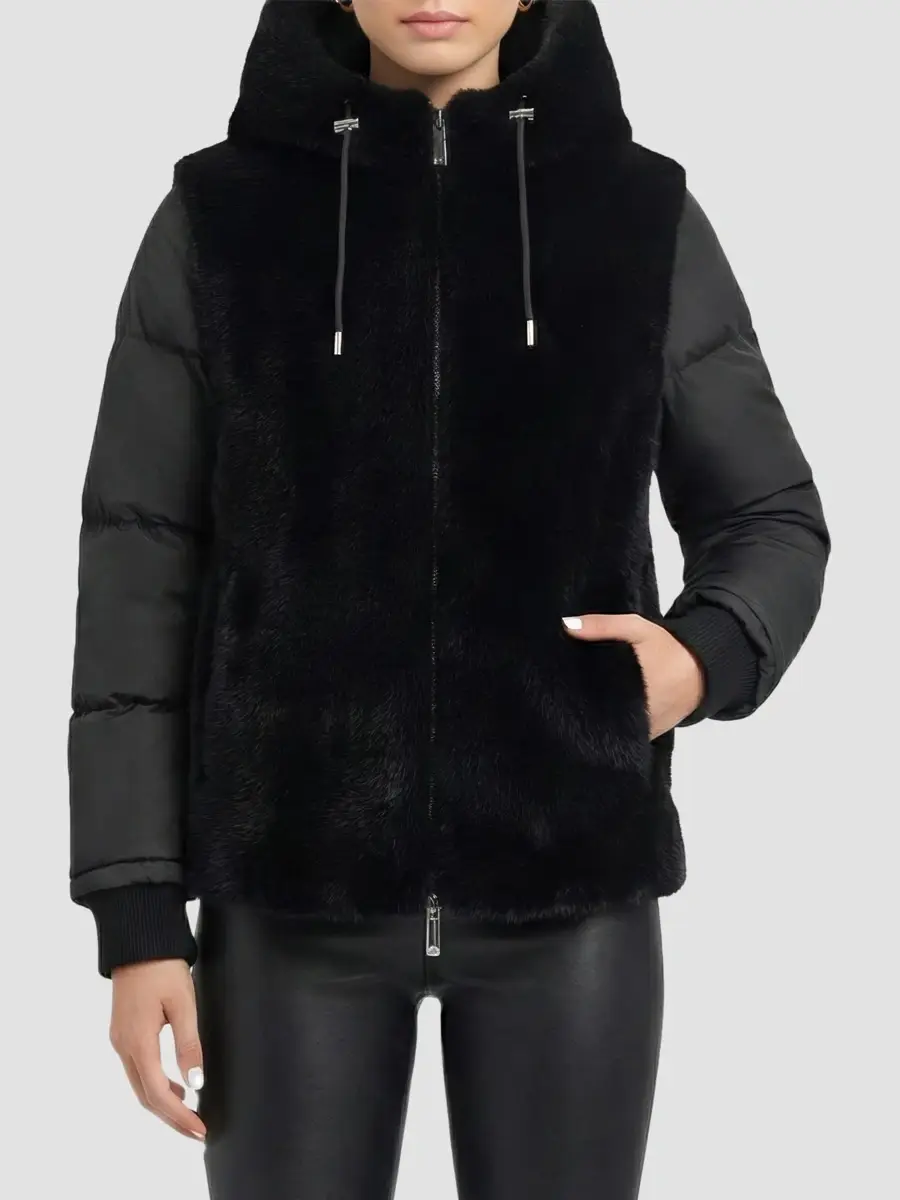 Lyla Grant Women's Faux Fur Mink Quilted Coat | Thumbnail 3 Lyla Grant Women's Faux Fur Mink Quilted Coat | Thumbnail 3
