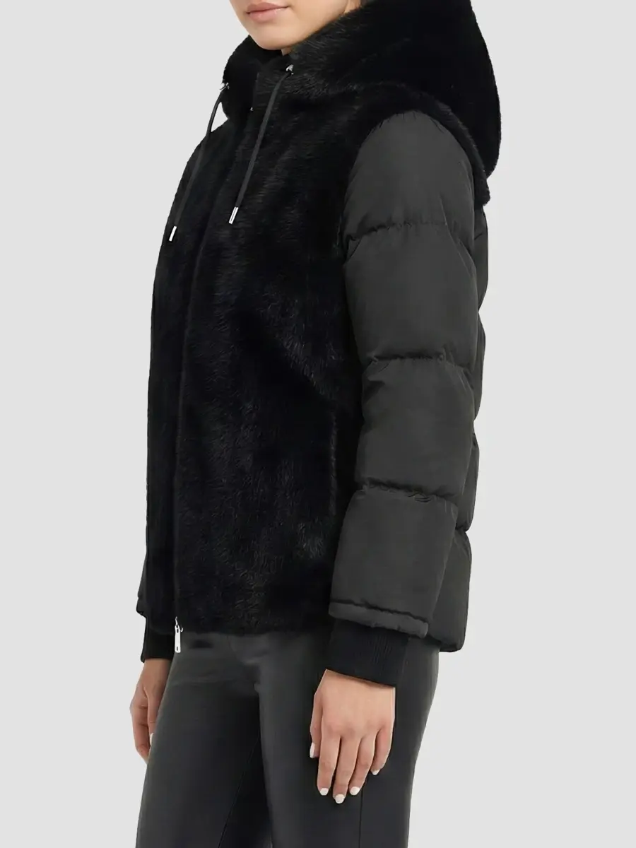 Lyla Grant Women's Faux Fur Mink Quilted Coat | Thumbnail 4 Lyla Grant Women's Faux Fur Mink Quilted Coat | Thumbnail 4