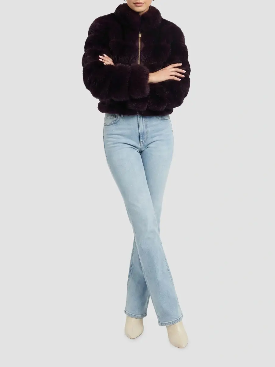 Lyla Grant Women's Faux Fur Fox Reversible Coat | Thumbnail 2
