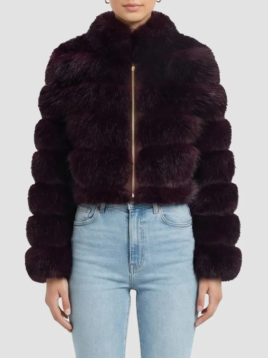 Lyla Grant Women's Faux Fur Fox Reversible Coat | Thumbnail 3
