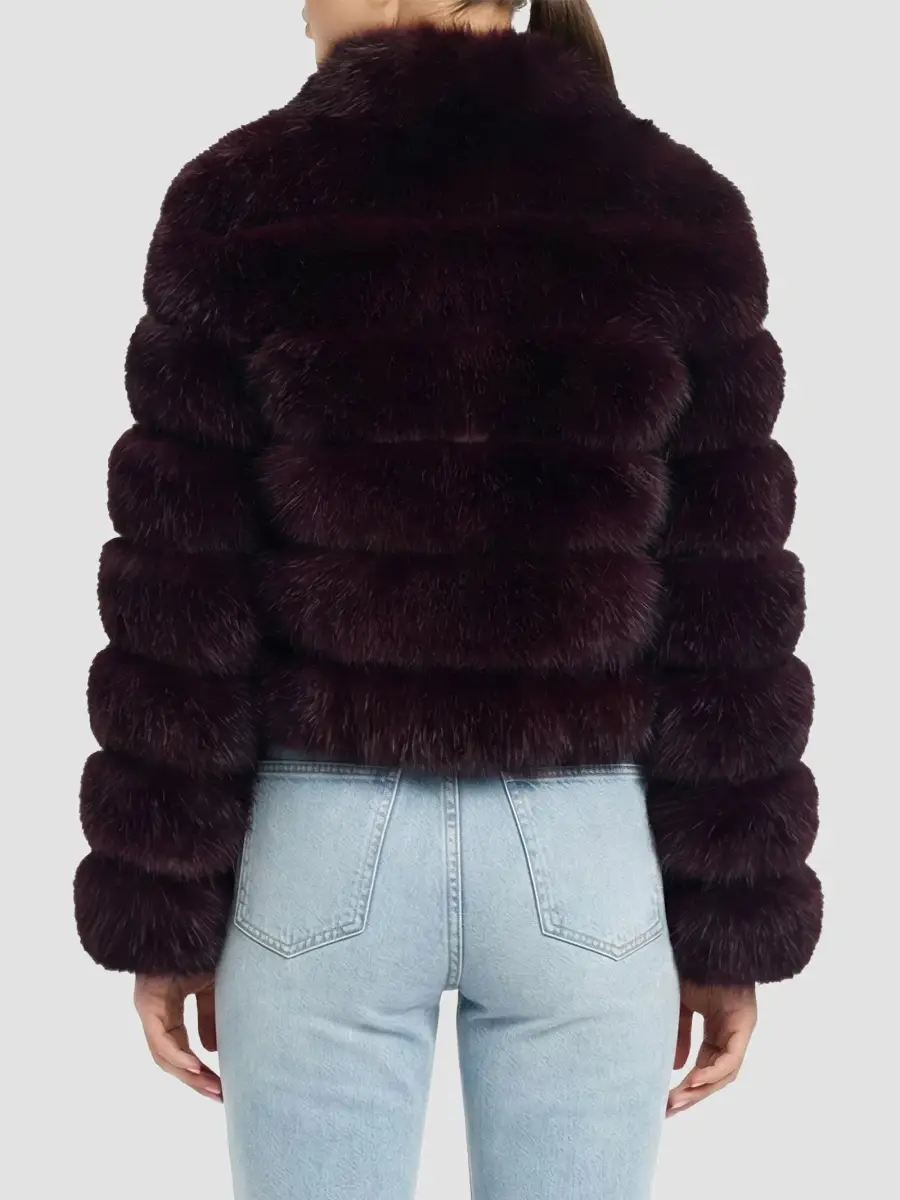 Lyla Grant Women's Faux Fur Fox Reversible Coat | Thumbnail 5