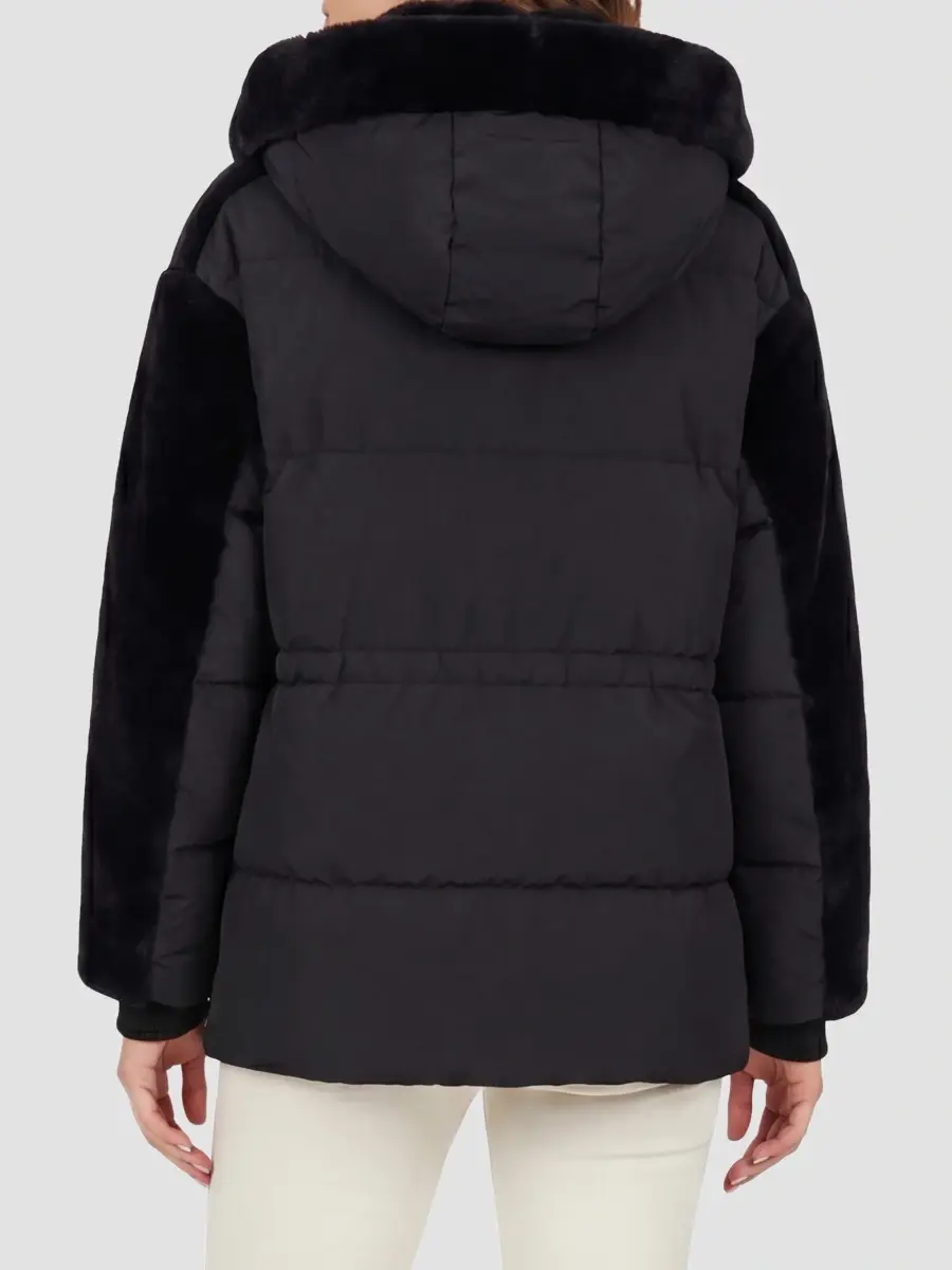 Gorski Women's Select Shearling Lamb Jacket with Hood - Black | Thumbnail 5 Gorski Women's Select Shearling Lamb Jacket with Hood - Black | Thumbnail 5