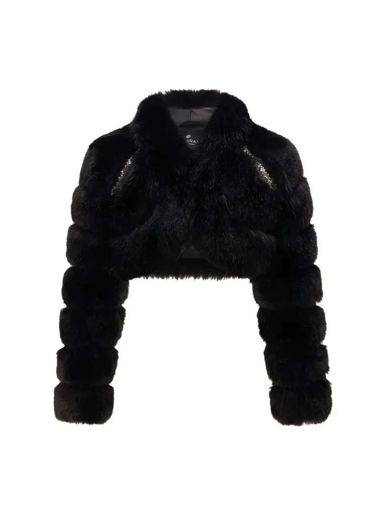 Women's Faux Fur Fox Bolero Coat with Rhinestones Women's Faux Fur Fox Bolero Coat with Rhinestones