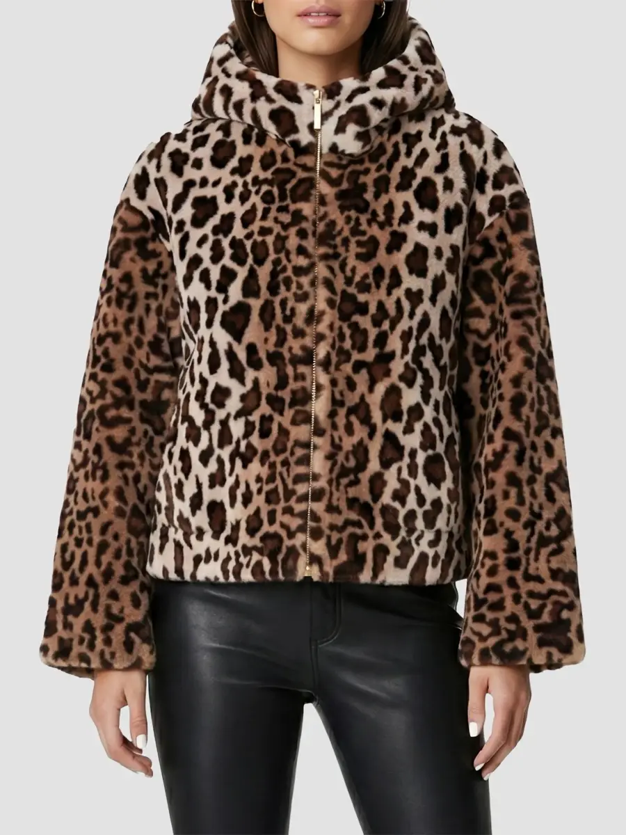 Lyla Grant Women's Faux Fur Sheared Mink Jacket, Hood | Thumbnail 3 Lyla Grant Women's Faux Fur Sheared Mink Jacket, Hood | Thumbnail 3