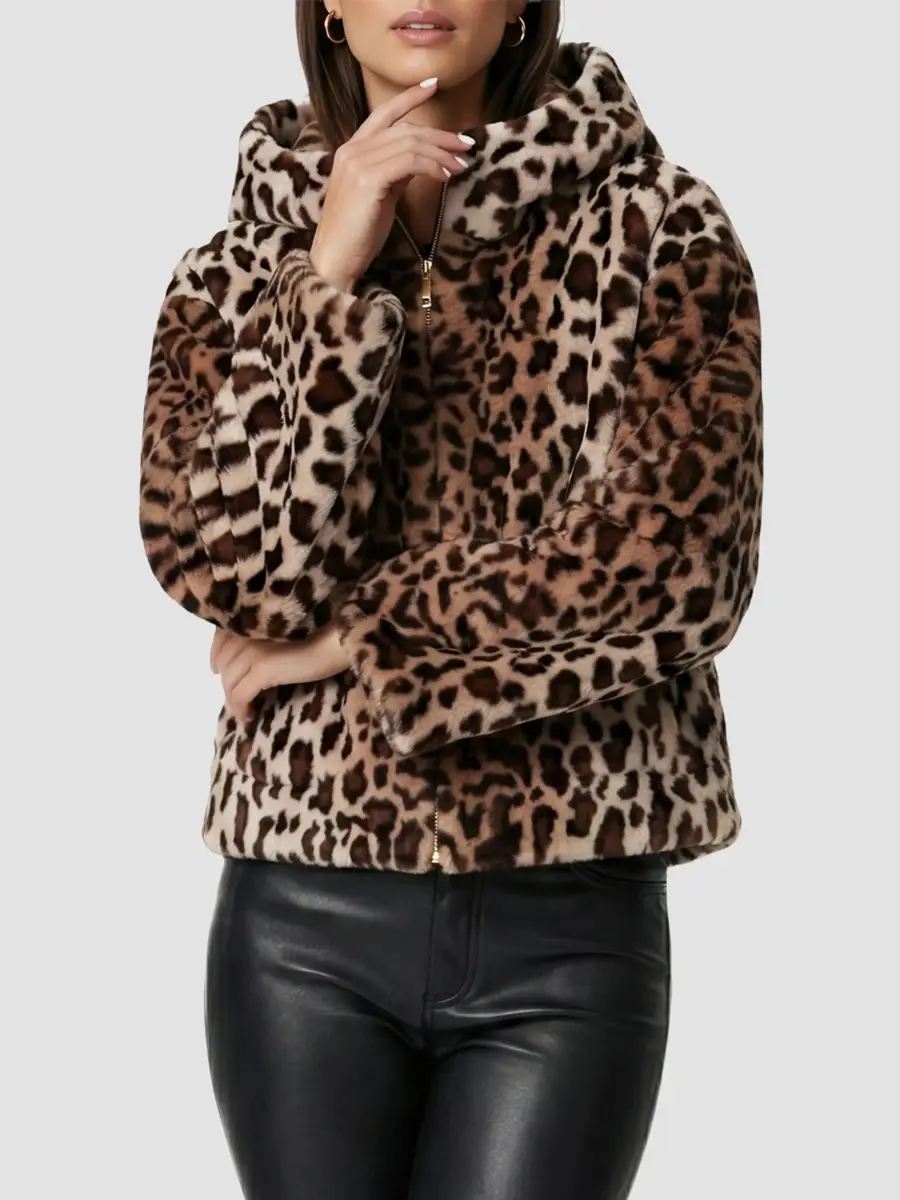 Lyla Grant Women's Faux Fur Sheared Mink Jacket, Hood | Thumbnail 6 Lyla Grant Women's Faux Fur Sheared Mink Jacket, Hood | Thumbnail 6