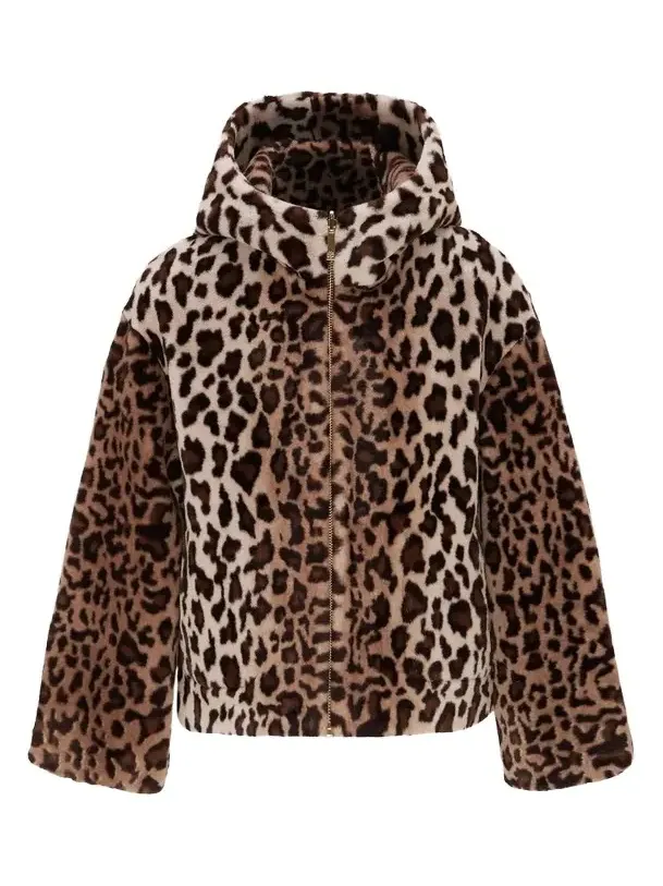 Women's Faux Fur Sheared Mink Jacket, Hood