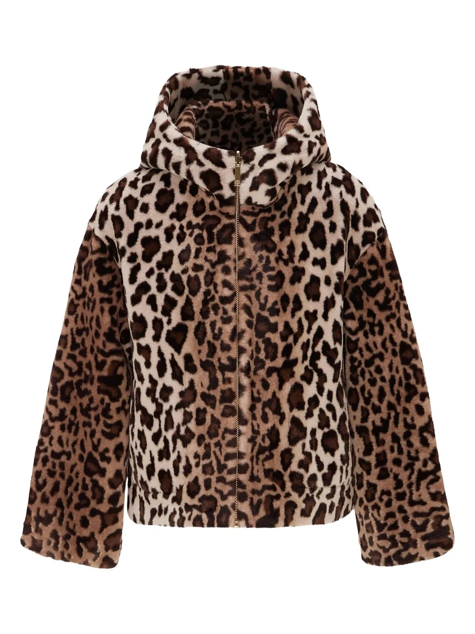 Lyla Grant Women's Faux Fur Sheared Mink Jacket, Hood