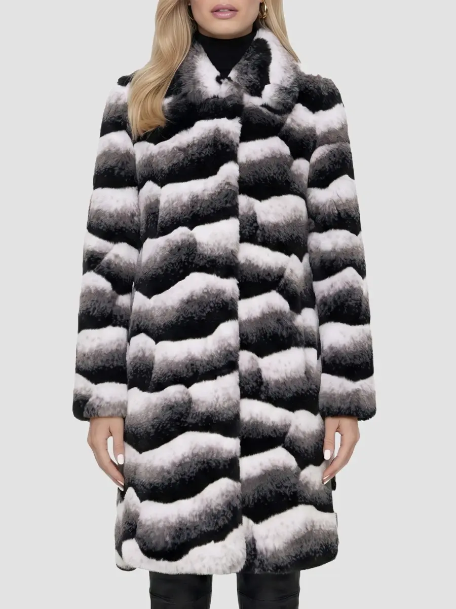 Lyla Grant Women's Faux Fur Chinchilla Short Coat | Thumbnail 3 Lyla Grant Women's Faux Fur Chinchilla Short Coat | Thumbnail 3