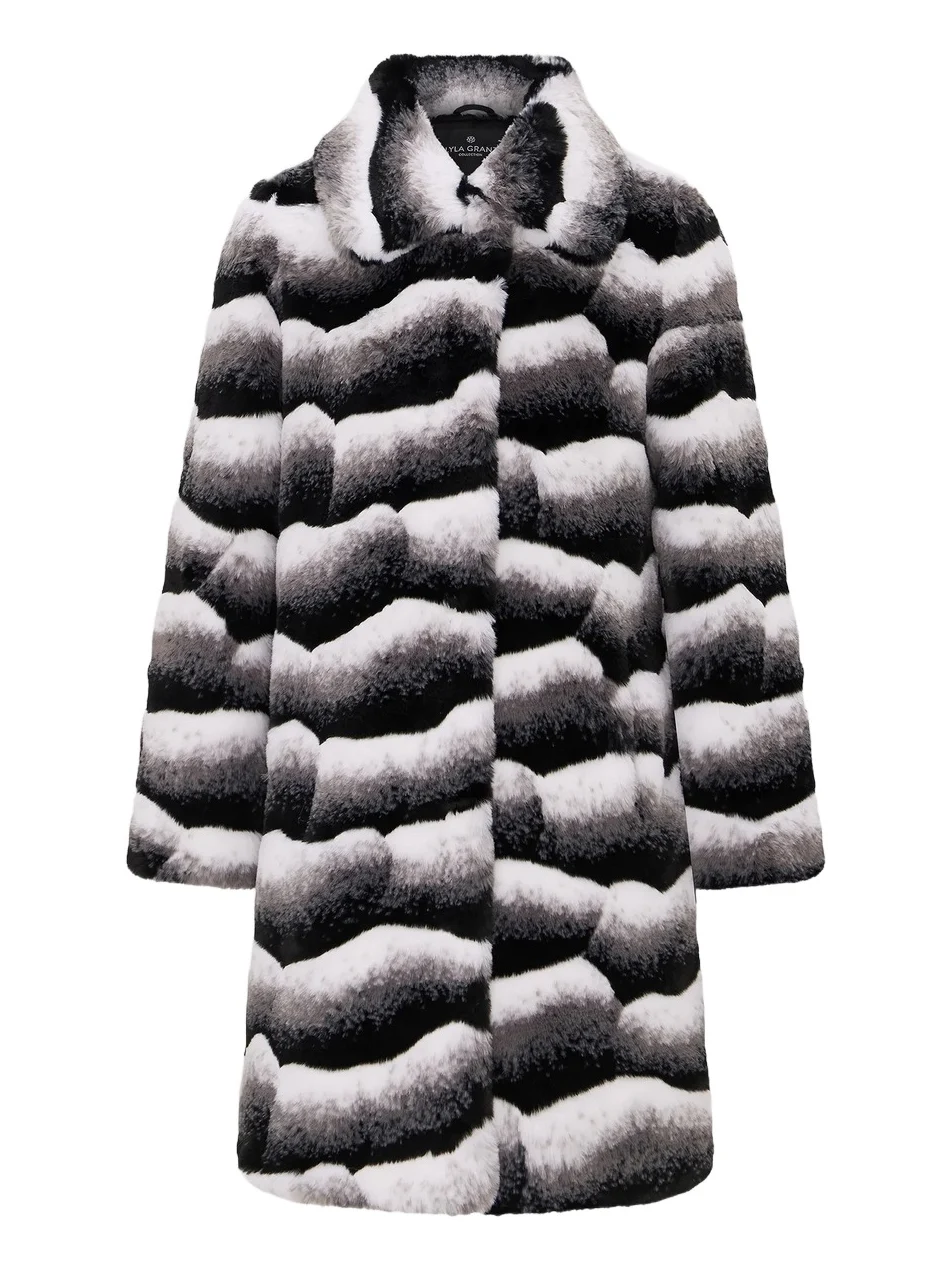 Lyla Grant Women's Faux Fur Chinchilla Short Coat