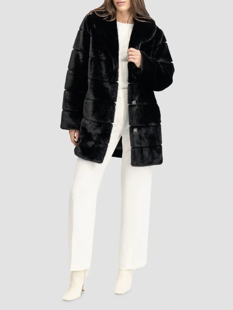Lyla Grant Women's Faux Fur Mink Stroller Coat | Thumbnail 2 Lyla Grant Women's Faux Fur Mink Stroller Coat | Thumbnail 2