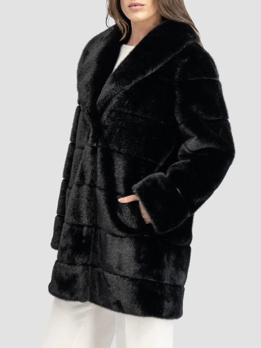 Lyla Grant Women's Faux Fur Mink Stroller Coat | Thumbnail 4 Lyla Grant Women's Faux Fur Mink Stroller Coat | Thumbnail 4