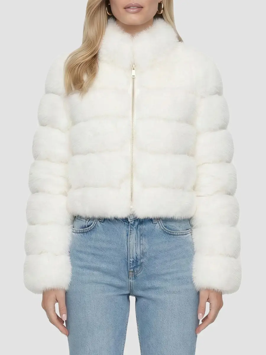 Lyla Grant Women's Faux Fur Fox Reversible Coat | Thumbnail 3