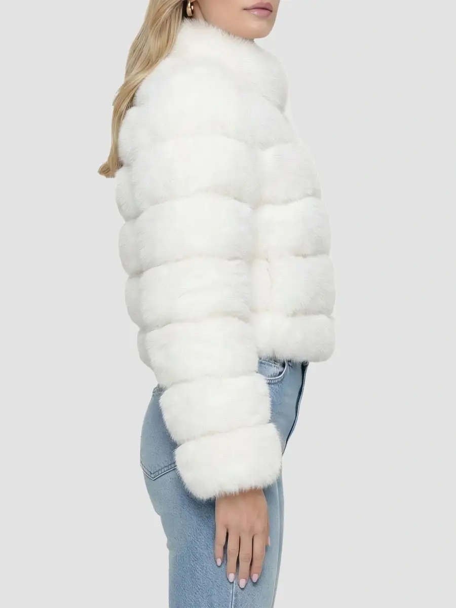 Lyla Grant Women's Faux Fur Fox Reversible Coat | Thumbnail 4