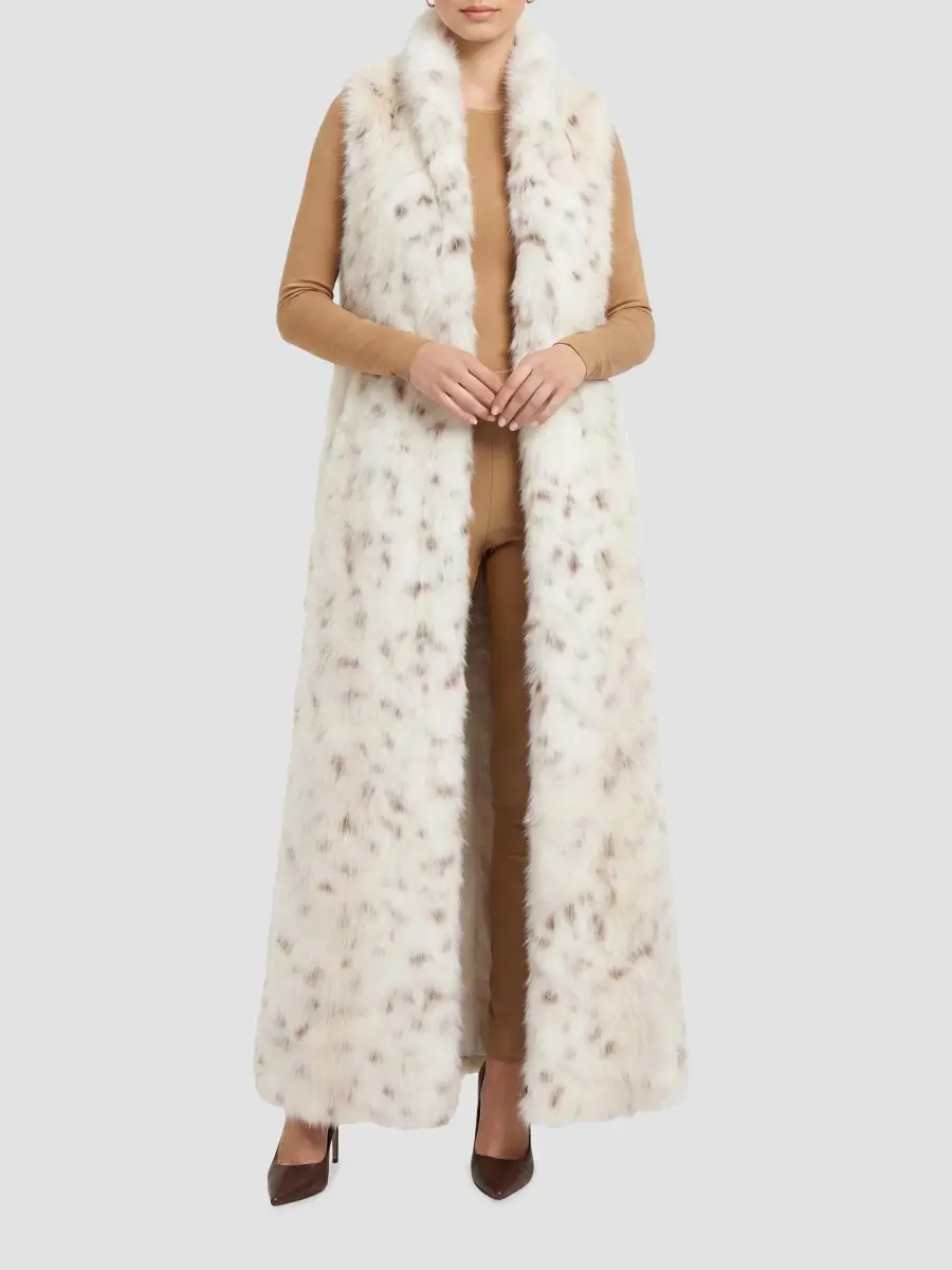 Lyla Grant Women's Faux Fur Lynx Hooded Vest | Thumbnail 2 Lyla Grant Women's Faux Fur Lynx Hooded Vest | Thumbnail 2