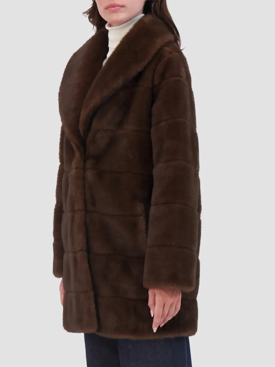 Lyla Grant Women's Faux Fur Mink Stroller Coat | Thumbnail 4 Lyla Grant Women's Faux Fur Mink Stroller Coat | Thumbnail 4