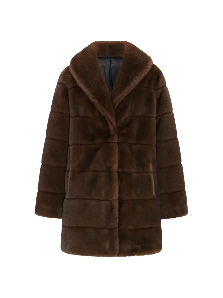 Lyla Grant Women's Faux Fur Mink Stroller Coat