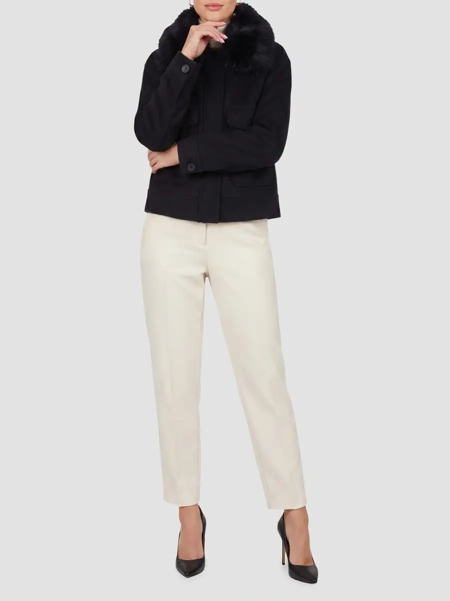 Gorski Women's Select Cashmere and Wool Blend Jacket with Detachable Goat Collar | Thumbnail 2 Gorski Women's Select Cashmere and Wool Blend Jacket with Detachable Goat Collar | Thumbnail 2
