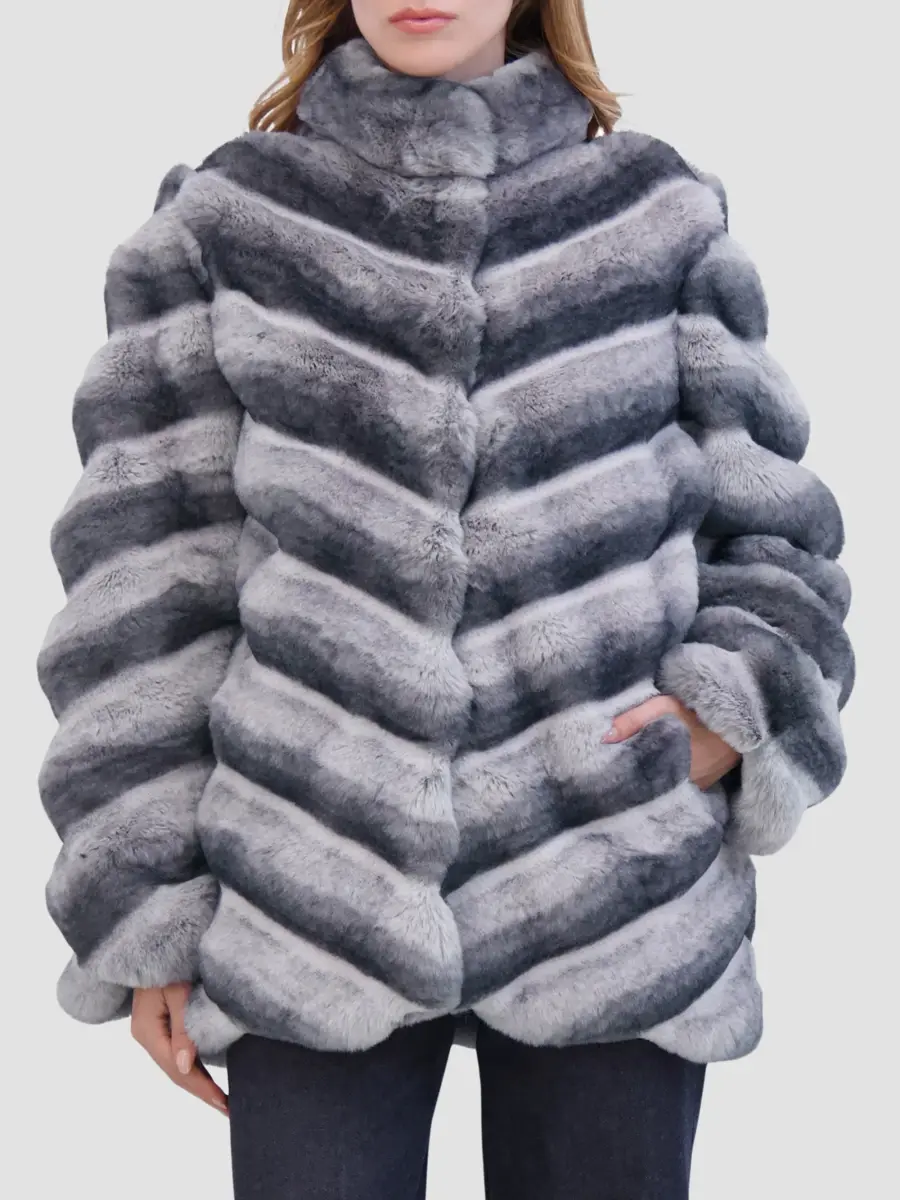 Lyla Grant Women's Faux Fur Chinchilla Jacket | Thumbnail 3 Lyla Grant Women's Faux Fur Chinchilla Jacket | Thumbnail 3