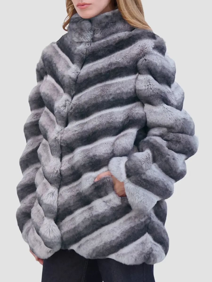 Lyla Grant Women's Faux Fur Chinchilla Jacket | Thumbnail 4 Lyla Grant Women's Faux Fur Chinchilla Jacket | Thumbnail 4