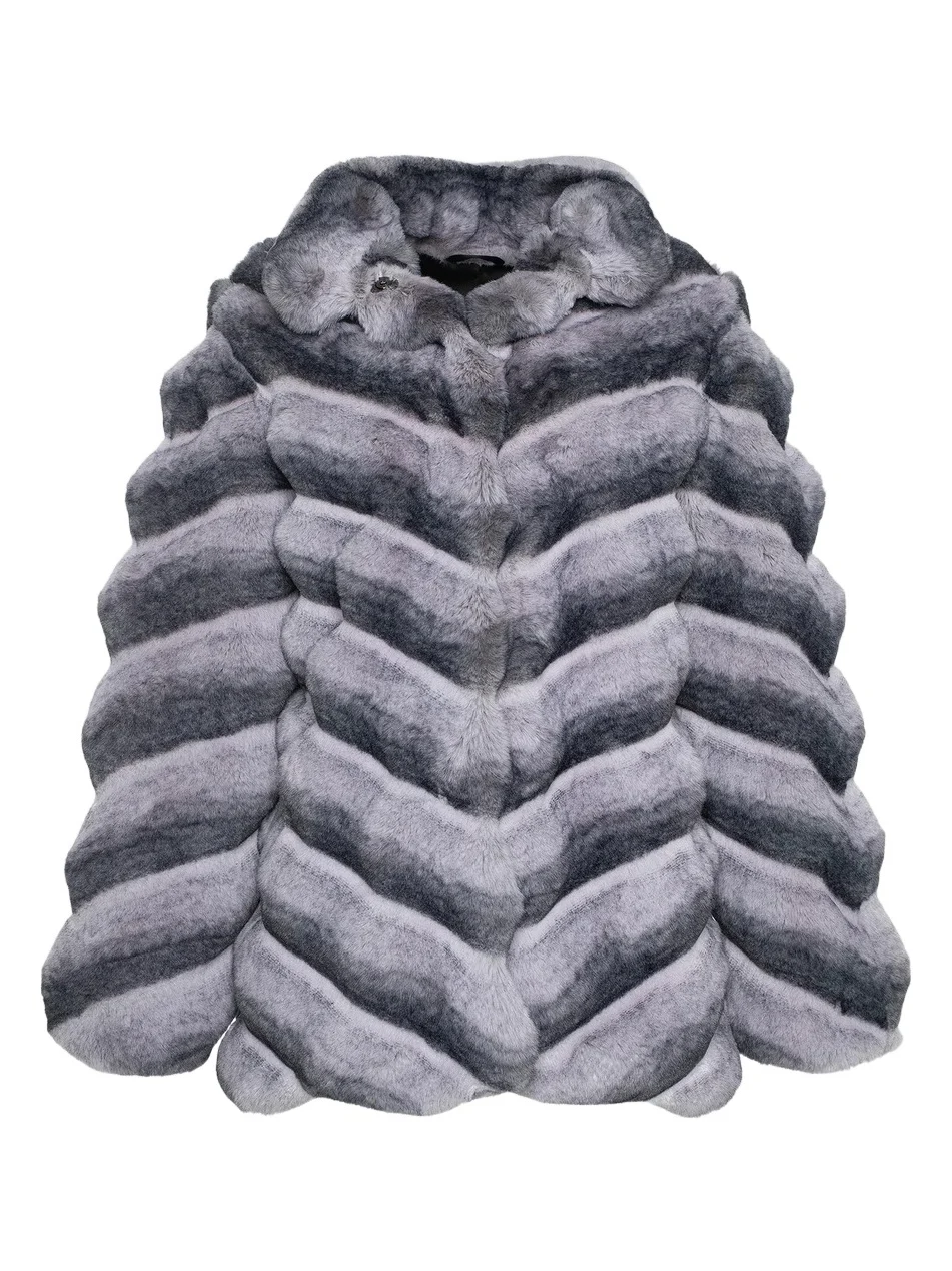 Lyla Grant Women's Faux Fur Chinchilla Jacket