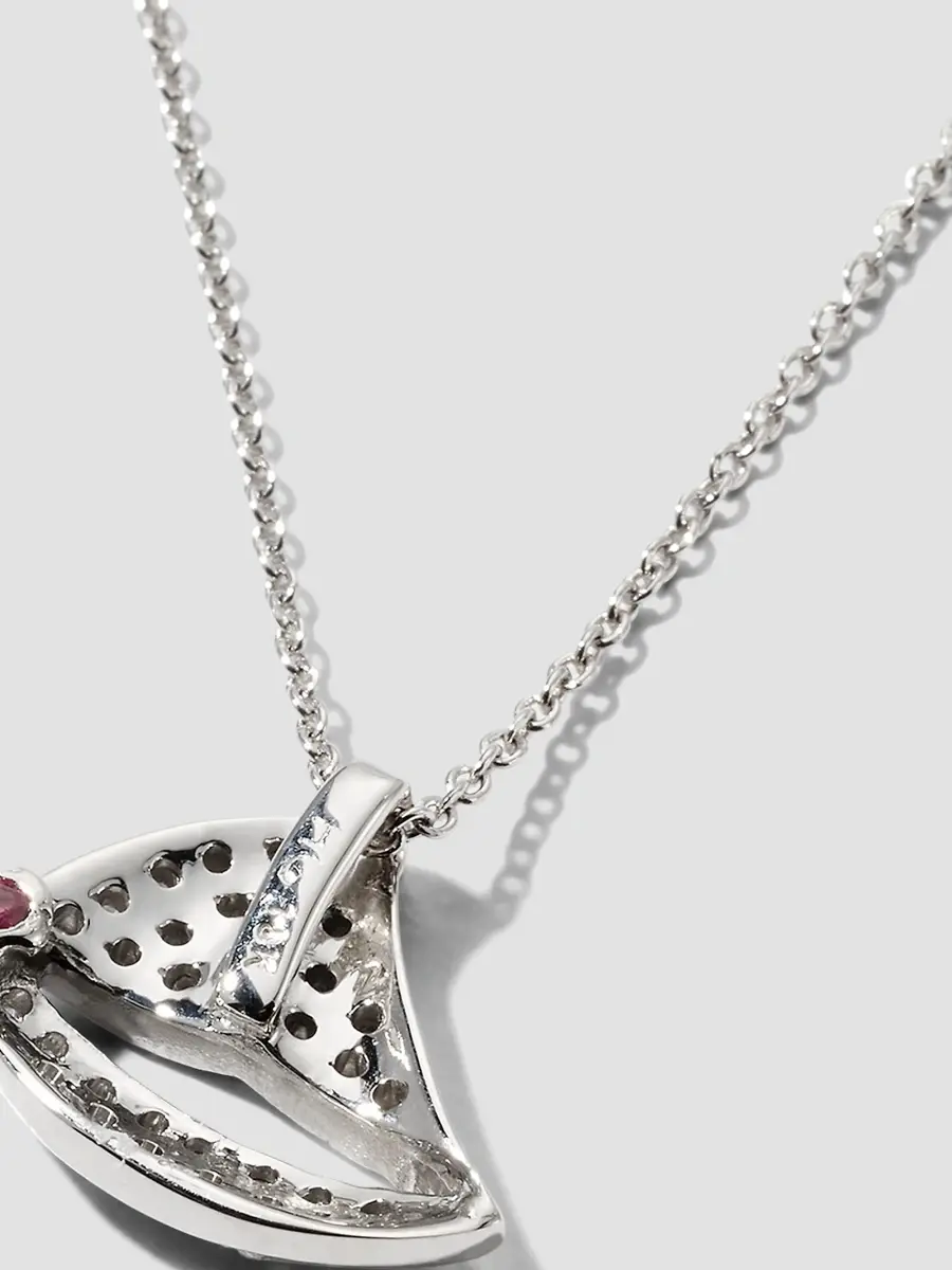 Roberto Coin Women's 18K White Gold & 0.14 TCW Diamond Sailboat Pendant Necklace | Thumbnail 3