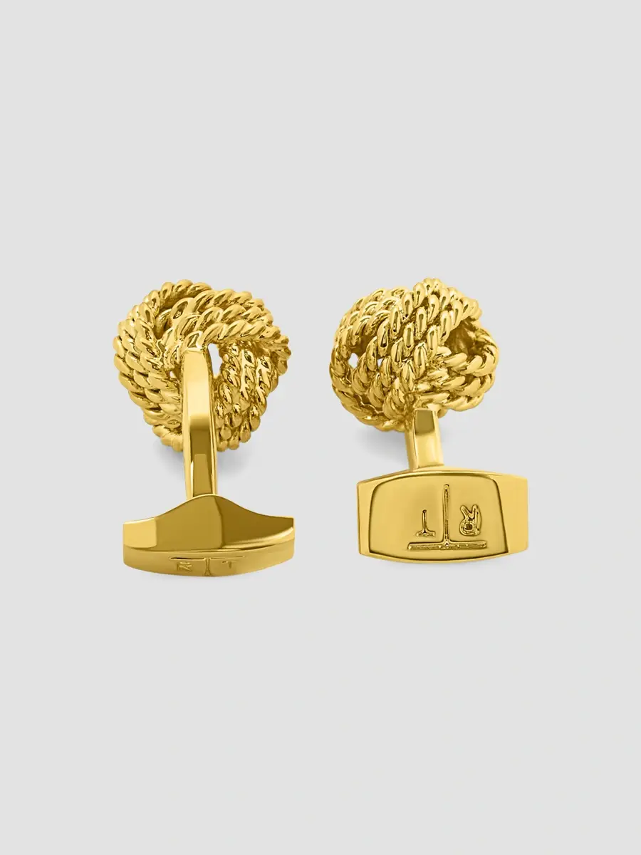 Tateossian Men's Braided Knot 18K-Gold-Plated Cufflinks | Thumbnail 3 Tateossian Men's Braided Knot 18K-Gold-Plated Cufflinks | Thumbnail 3