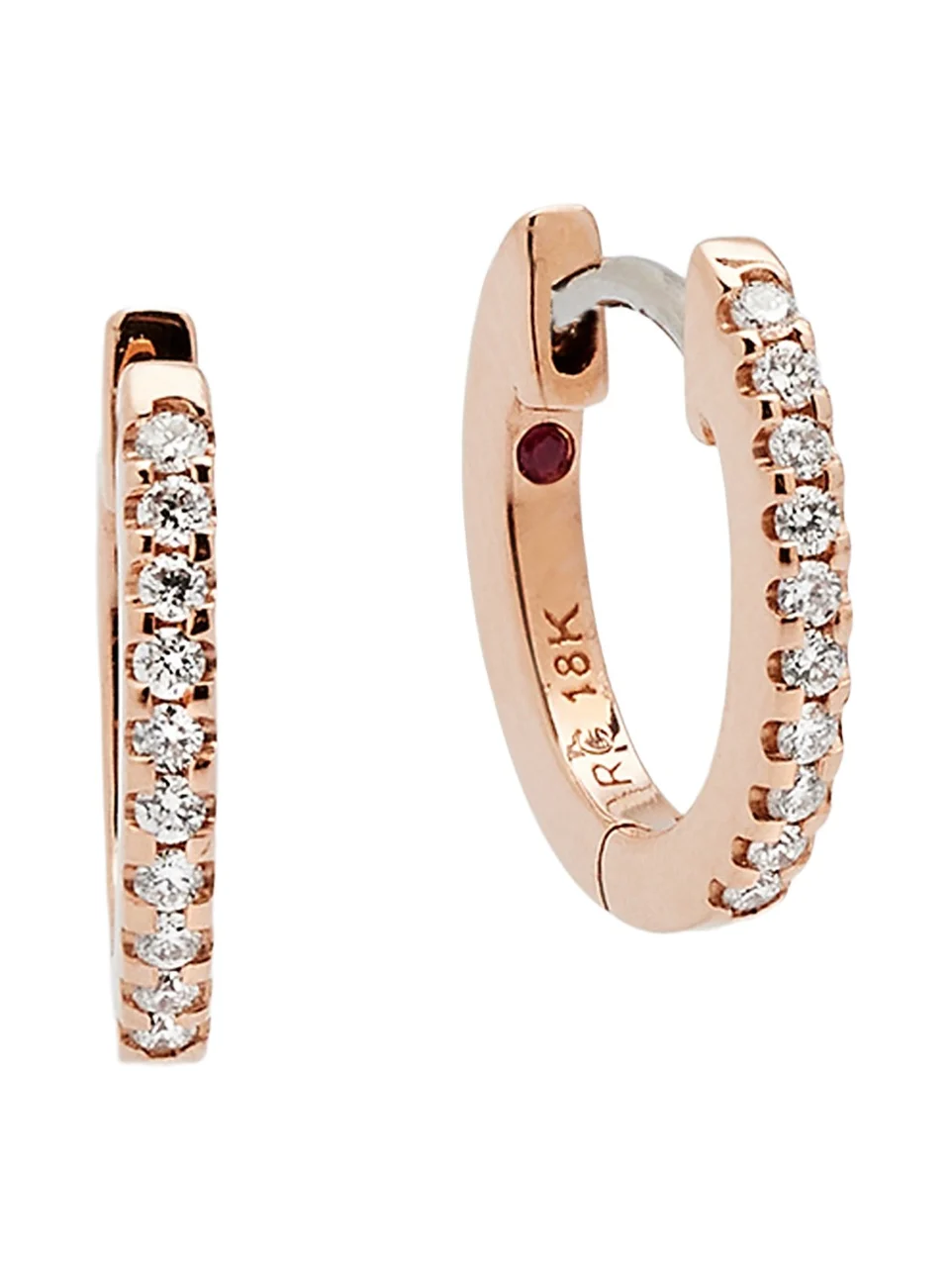 Roberto Coin Women's 18K Rose Gold & 0.09 TCW Diamond Micro Hoop Earrings