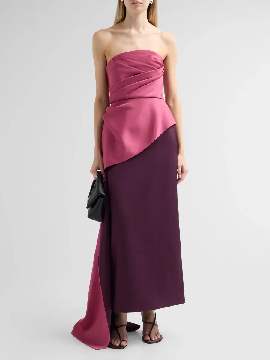 THEIA Women's Diane Two-Tone Drape Strapless Gown | Thumbnail 2 THEIA Women's Diane Two-Tone Drape Strapless Gown | Thumbnail 2