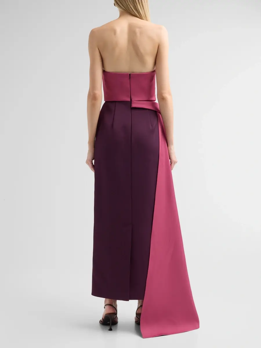 THEIA Women's Diane Two-Tone Drape Strapless Gown | Thumbnail 3 THEIA Women's Diane Two-Tone Drape Strapless Gown | Thumbnail 3