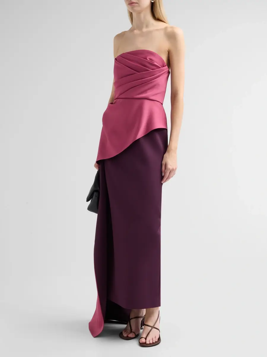 THEIA Women's Diane Two-Tone Drape Strapless Gown | Thumbnail 4 THEIA Women's Diane Two-Tone Drape Strapless Gown | Thumbnail 4
