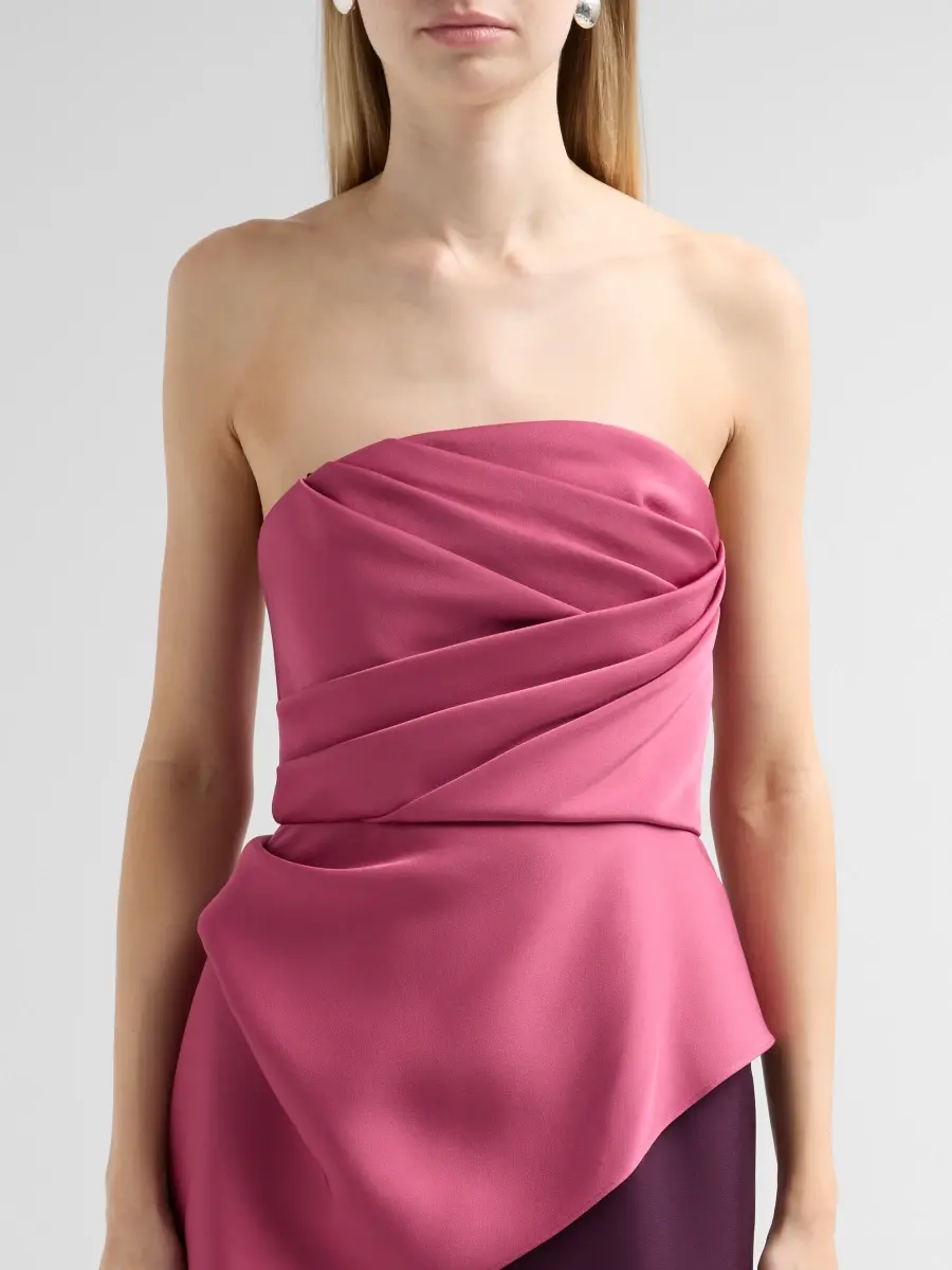 THEIA Women's Diane Two-Tone Drape Strapless Gown | Thumbnail 5 THEIA Women's Diane Two-Tone Drape Strapless Gown | Thumbnail 5