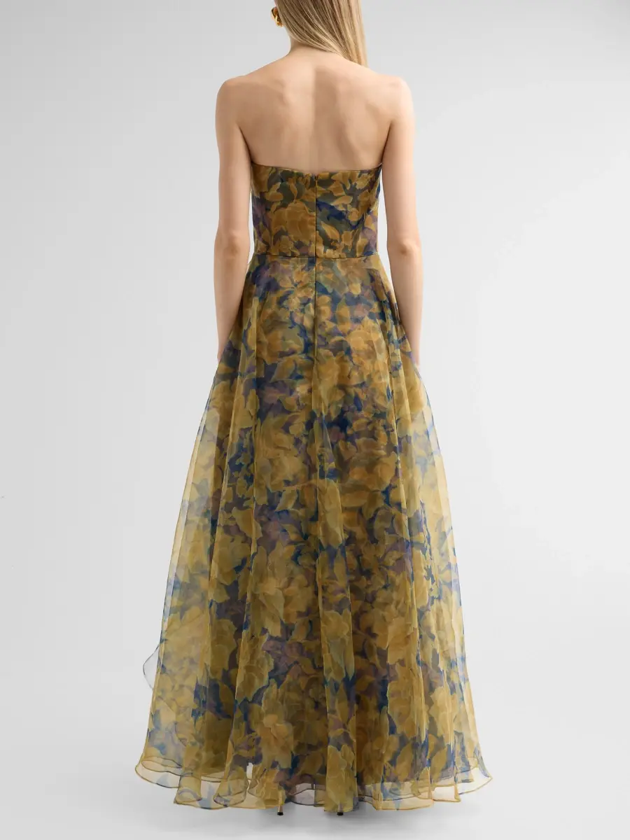 THEIA Women's Fahreta Floral Organza Strapless Gown | Thumbnail 3 THEIA Women's Fahreta Floral Organza Strapless Gown | Thumbnail 3